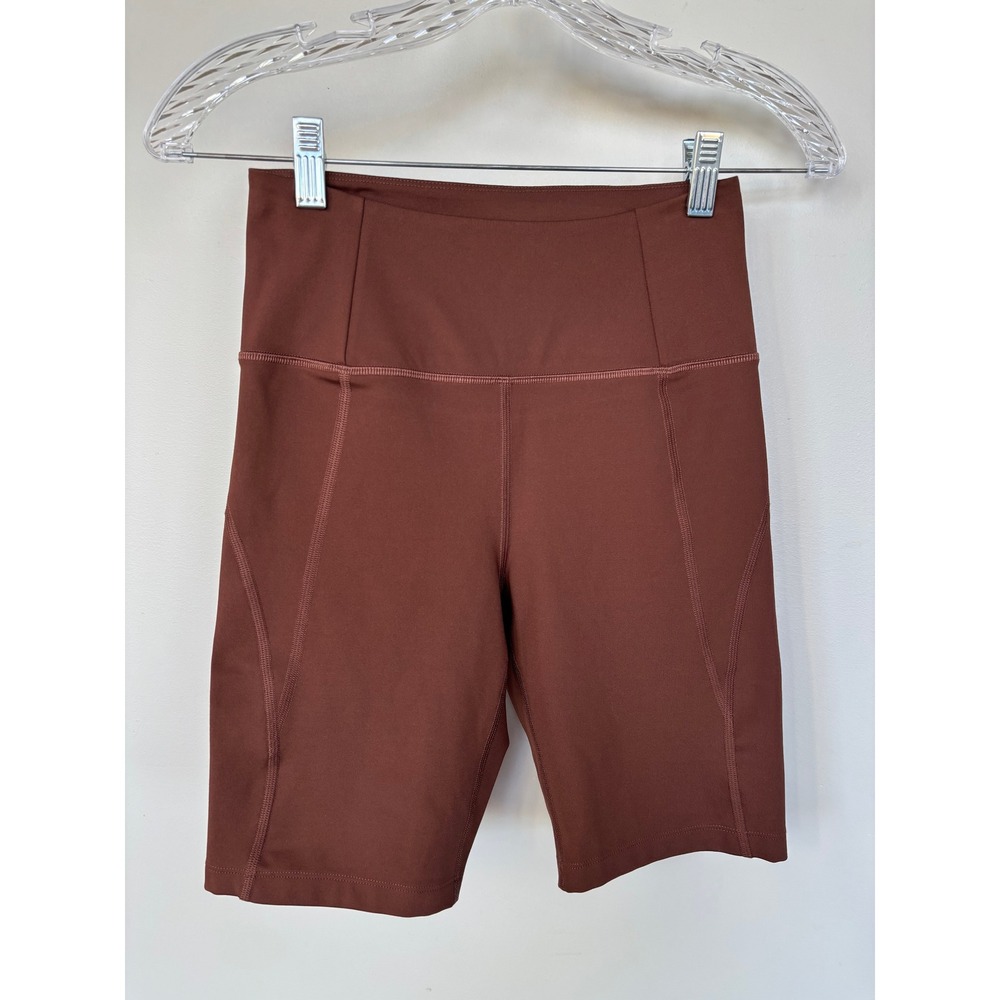 Girlfriend Collective High Rise Bike Shorts Brown Mahogany Size S Activewear